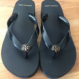 New without tags Tory Burch wedge flip flops.